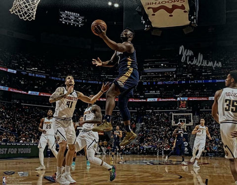 ZION WILLIAMSON Autographed Pelicans "Lay Up" 16" x 20" Photograph FANATICS