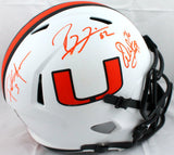 Lewis/Gore/Sapp Autographed Miami Hurricanes F/S Lunar Speed Helmet-BeckettWHolo