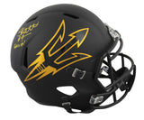 Arizona State Cameron Skattebo Signed Black F/S Speed Rep Helmet W/ Case BAS Wit