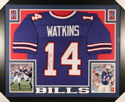 Sammy Watkins Signed Bills 35x43 Custom Framed Jersey (JSA COA)