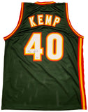 SEATTLE SUPERSONICS SHAWN KEMP AUTOGRAPHED GREEN JERSEY MCS HOLO STOCK #202428