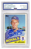 Bret Saberhagen Signed Royals 1985 Topps Rookie Baseball Trading Card #23 -(PSA)