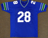 SEATTLE SEAHAWKS CURT WARNER AUTOGRAPHED BLUE JERSEY "ROH 94" MCS HOLO 124669