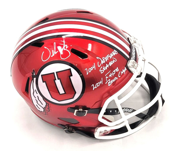 Urban Meyer Signed Utah Utes Replica Helmet W/ 2004 Inscriptions Beckett