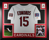 Jim Edmonds Autographed St Louis Cardinals 2006 World Series Framed Jersey JSA