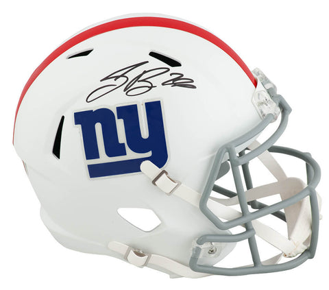 Saquon Barkley Signed Giants Flat White Riddell Replica Helmet - (Fanatics COA)