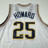 Autographed/Signed Juwan Howard Michigan White College Jersey Beckett BAS COA