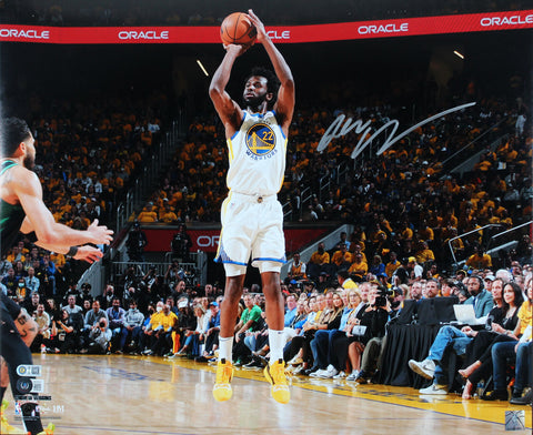 Warriors Andrew Wiggins Signed 16x20 Horizontal Jumpshot Photo BAS Witnessed