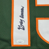 Autographed/Signed Greg Rousseau Miami Green College Football Jersey JSA COA