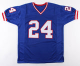 Ottis O.J Anderson Signed New York Giants Blue Throwback Jersey (Beckett COA)