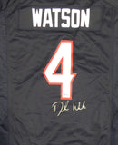 HOUSTON TEXANS DESHAUN WATSON AUTOGRAPHED BLUE NIKE JERSEY SIZE L BECKETT 122065