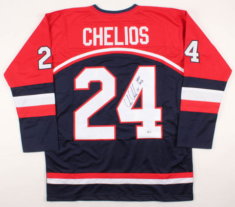 Chris Chelios Signed Team USA Jersey Inscribed "HOF 2013" (Beckett COA)