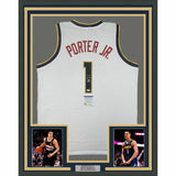 FRAMED Autographed/Signed MICHAEL PORTER JR 33x42 White Jersey PSA/DNA COA