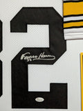 FRAMED IN SUEDE PITTSBURGH STEELERS FRANCO HARRIS AUTOGRAPHED JERSEY JSA COA