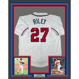 Framed Autographed/Signed Austin Riley 33x42 Atlanta White Jersey Beckett COA