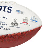 MAC JONES AUTOGRAPHED SIGNED PATRIOTS WHITE LOGO FOOTBALL BECKETT WITNESS 206521