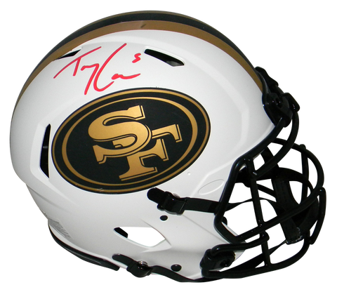 TREY LANCE AUTOGRAPHED SAN FRANCISCO 49ERS LUNAR AUTHENTIC SPEED HELMET BECKETT