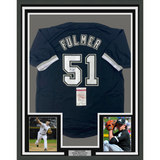 Framed Autographed/Signed Carson Fulmer 33x42 Chicago Black Jersey JSA COA