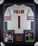 JUSTIN FIELDS (Bears white TOWER) Signed Autographed Framed Jersey Beckett