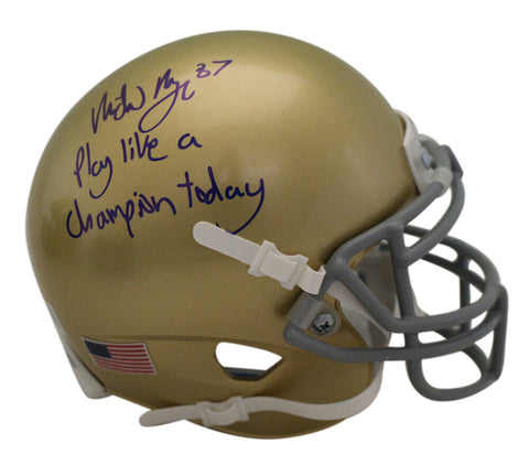 Michael Mayer Signed Notre Dame Fighting Irish Schutt Mini Helmet Beckett 37431