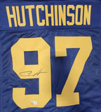 AIDAN HUTCHINSON SIGNED COLLEGE STYLE CUSTOM XL JERSEY WITH BECKETT QR COA