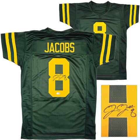 PACKERS JOSH JACOBS AUTOGRAPHED GREEN THROWBACK JERSEY BECKETT WITNESS 230044