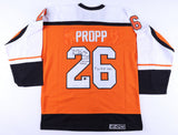 Brian Propp 2xSigned Flyers CCM Style Jersey w/ Multiple Inscriptions (Beckett)