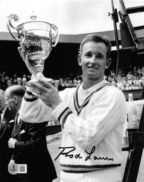 Rod Laver Authentic Signed 8x10 Vertical Black & White Photo w/ Black Sig BAS 4