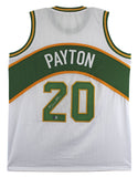 Gary Payton Authentic Signed White Pro Style Jersey Autographed BAS Witnessed