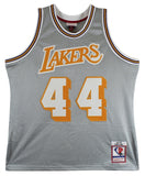 Lakers Jerry West "3x Insc" Signed Grey 75th Ann M&N HWC Swingman Jersey BAS Wit