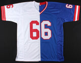 William Roberts Signed New York Giants Split Jersey Inscribed "SB XXI" &"SB XXV"