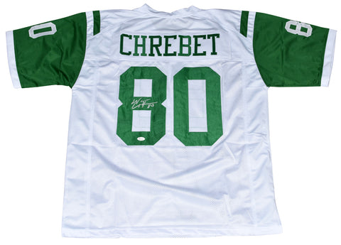 WAYNE CHREBET SIGNED AUTOGRAPHED NEW YORK JETS #80 WHITE JERSEY JSA