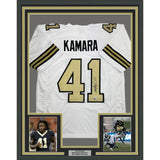 Framed Autographed/Signed Alvin Kamara 35x39 New Orleans CR Jersey Beckett COA