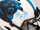 CHRISTIAN MCCAFFREY AUTO PANTHERS LUNAR FULL SIZE AUTH HELMET BECKETT 205661