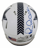 Cowboys Michael Irvin Signed Salute To Service III Speed Mini Helmet BAS Witness