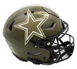 CeeDee Lamb Signed Dallas Cowboys Speed Flex Authentic Salute to Service Helmet