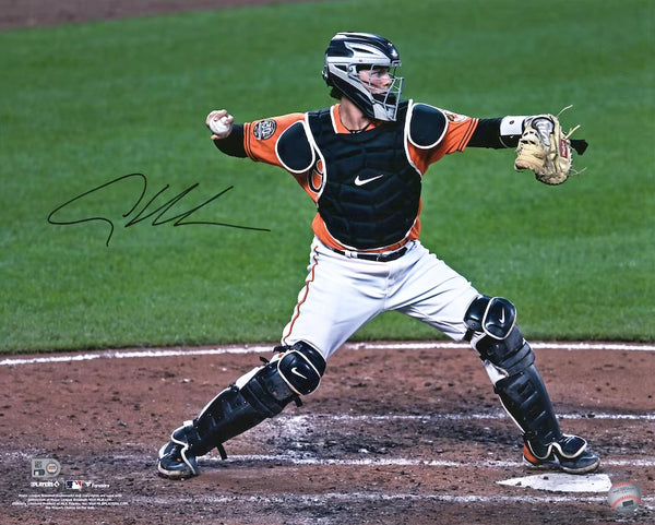 Adley Rutschman Baltimore Orioles Signed Debut Catching 16x20 MLB/Fanatics