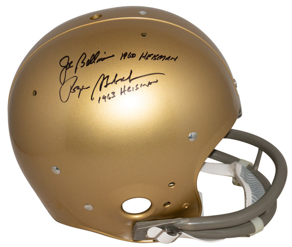 ROGER STAUBACH & JOE BELLINO SIGNED NAVY MIDSHIPMEN THROWBACK RK HELMET JSA