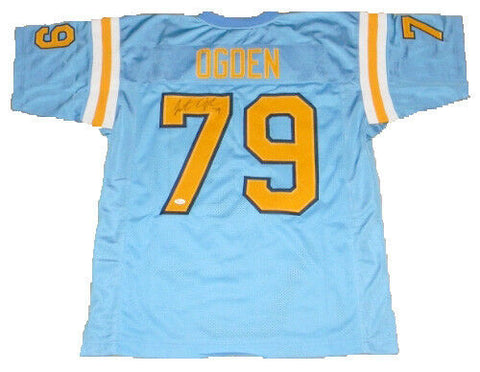 JONATHAN OGDEN SIGNED AUTOGRAPHED UCLA BRUINS #79 BLUE JERSEY JSA