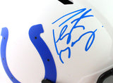 Peyton Manning Autographed Colts Lunar F/S Speed Authentic Helmet-Fanatics *Blue