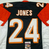 Autographed/Signed Adam Pacman Jones Cincinnati Black Football Jersey JSA COA