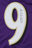 Justin Tucker Signed Baltimore Ravens Purple Home Jersey (JSA COA) 3xPro Bowl PK