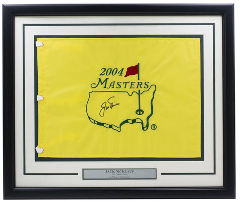 Jack Nicklaus Signed Framed 2004 Masters Golf Flag BAS AB94179