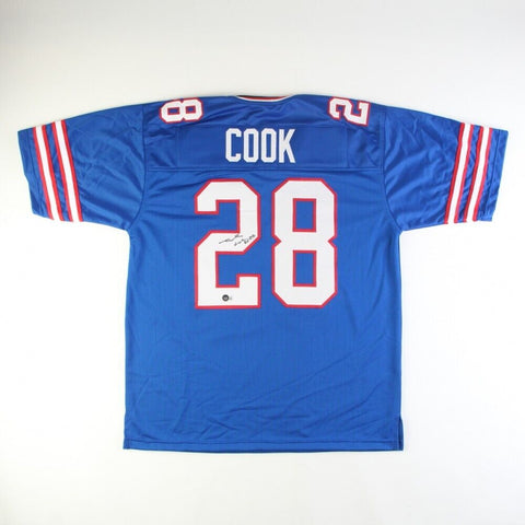 James Cook Signed Bills Jersey (Beckett) Buffalo 2022 2nd Rnd Pk / Univ. Georgia