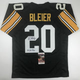 Autographed/Signed ROCKY BLEIER 4x SB Champ Black Pittsburgh Jersey JSA COA Auto