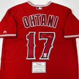 Autographed/Signed Shohei Ohtani Angels Red Majestic Jersey Fanatics COA