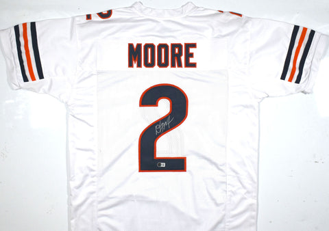 DJ Moore Autographed White Pro Style Jersey - Beckett W Hologram *Silver