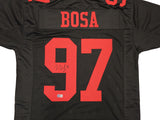 SAN FRANCISCO 49ERS NICK BOSA AUTOGRAPHED BLACK JERSEY BECKETT WITNESS 230700