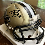 DREW BREES AUTOGRAPHED SIGNED NEW ORLEANS SAINTS MINI HELMET BECKETT