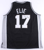 Mario Elie Signed San Antonio Spurs Jersey (JSA COA) 3xNBA Champ (94, 95, 99)